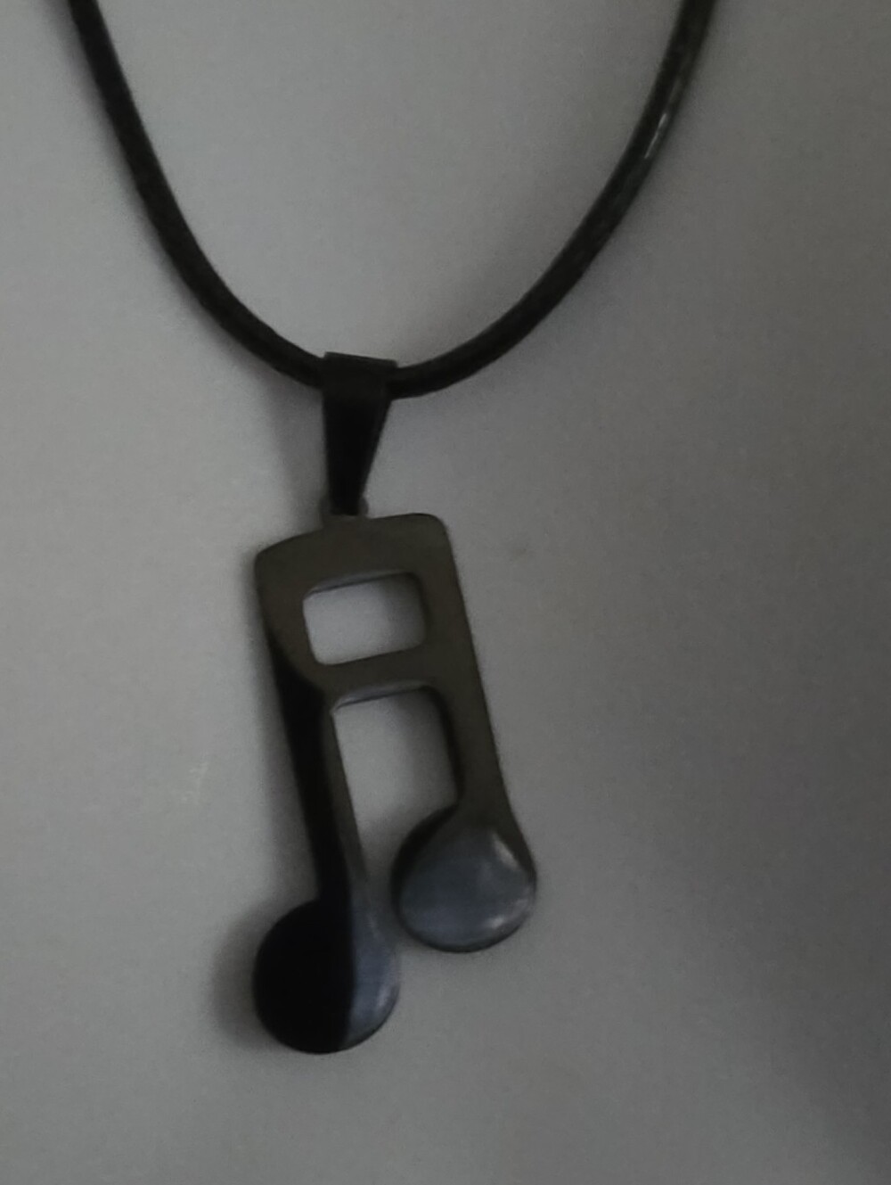 Black Musical Note Pendant Necklace